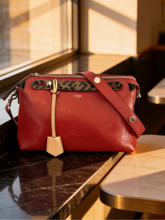 Fendi Handbags - Fendi 8BL124 By the Way Medium Leather Red 2way Crossbody Handbag Made in Italy